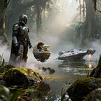 Frazada Baby Yoda En La Naturaleza Liso