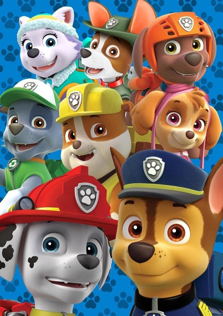 Frazada Paw Patrol Fondo Azul Liso