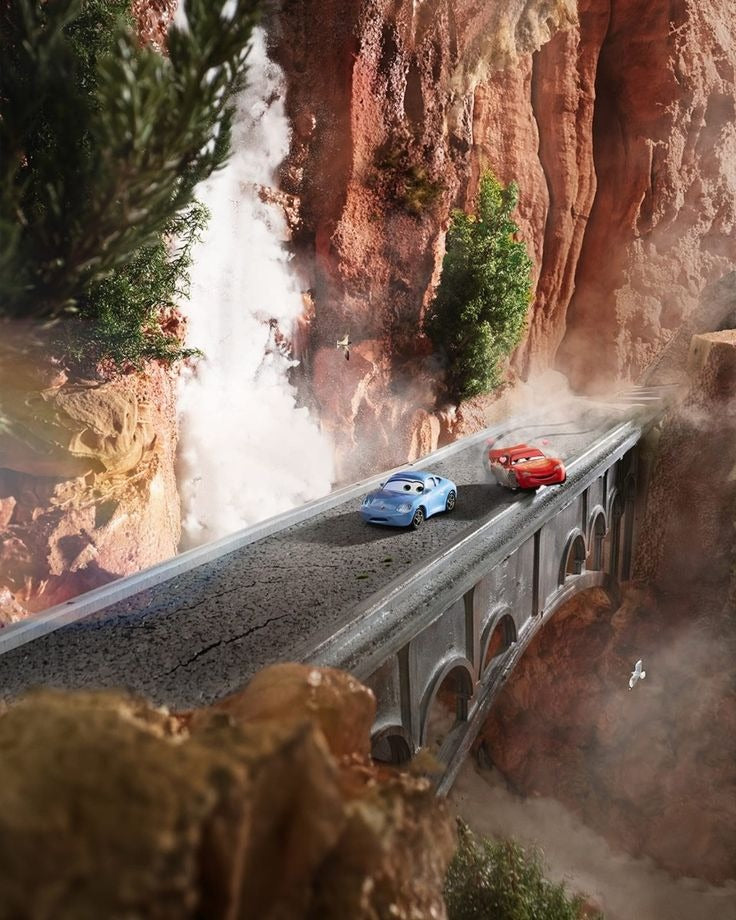 Frazada Cars Rayo Cruzando Puente Liso