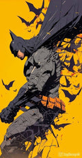 Frazada Batman Fondo Amarillo Liso