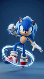 Frazada Sonic Fondo Azul Liso