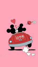 Frazada Mickey Con Corazones Liso
