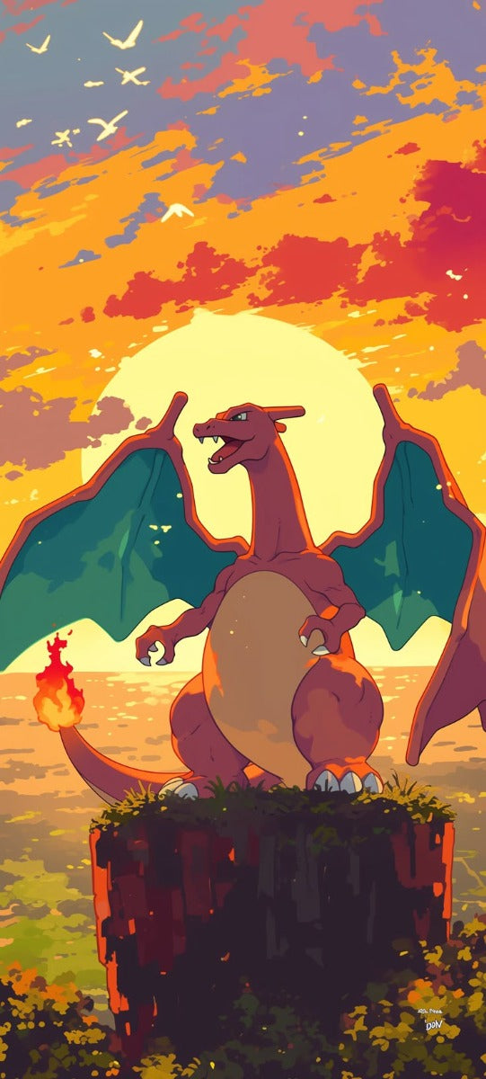 Frazada Charizard En Amanecer Liso