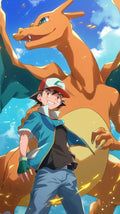Frazada Pikachu Ash Y Charizard Liso