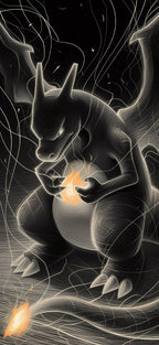 Frazada Charizard Negro Liso