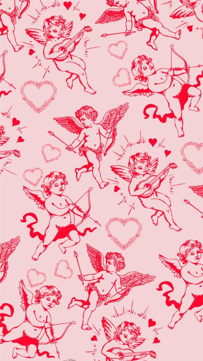 Frazada Cupido Con Corazones Liso