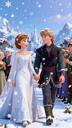 Frazada Frozen Anna Kristoff Casados Liso