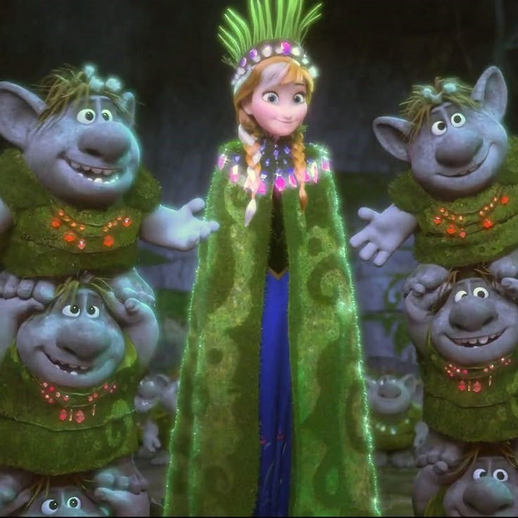 Frazada Frozen Anna Y Trolls Liso