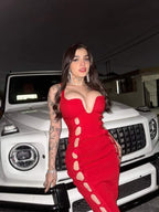 Frazada Karely Ruiz Vestido Rojo Liso