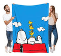 Frazada Snoopy Fondo Cielo Tierna   Liso Elige tu tamaño G Modelo