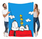 Frazada Snoopy Fondo Cielo Tierna   Liso Elige tu tamaño G Modelo