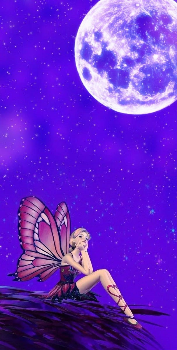 Frazada Barbie Fondo Morado Liso