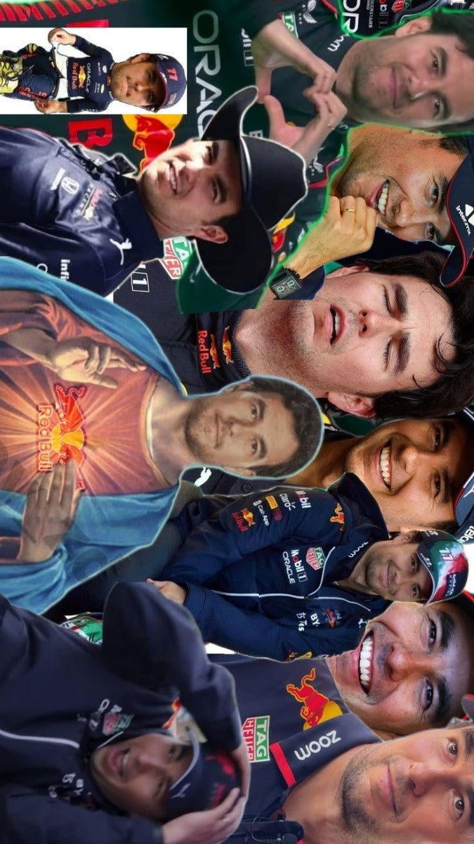 Frazada Checo Perez Collage Liso