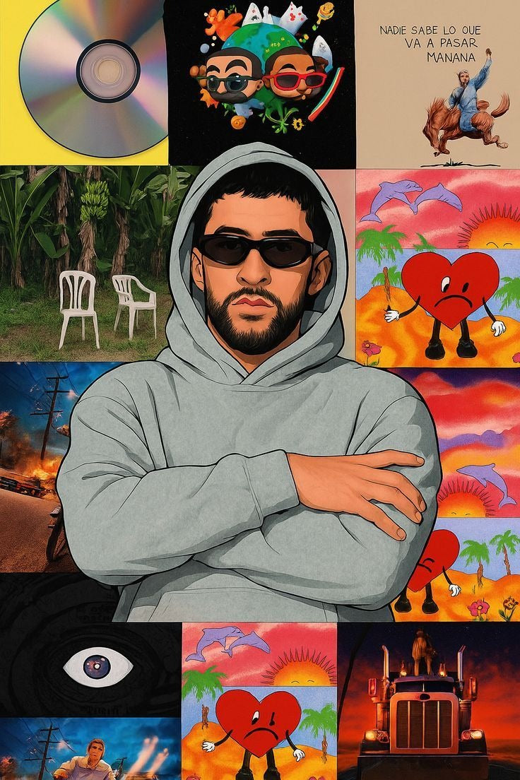 Frazada Bad Bunny Con Album Liso