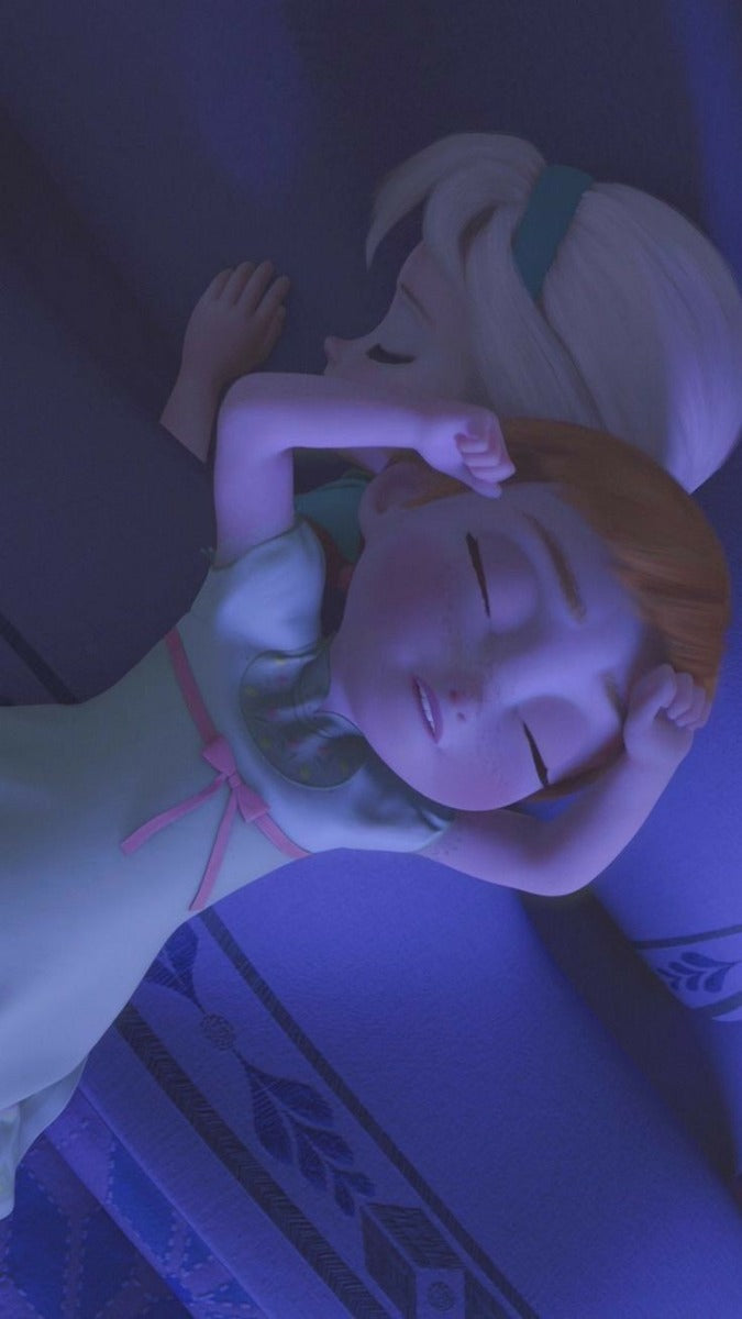 Frazada Frozen Elsa Anna Durmiendo Liso