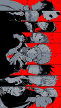 Frazada Jujutsu Kaisen Fondo Rojo Liso