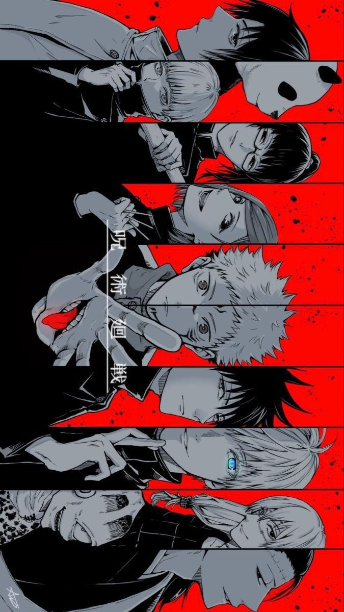 Frazada Jujutsu Kaisen Fondo Rojo Liso