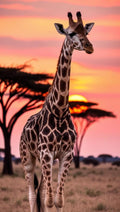 Frazada Jirafa En El Atardecer Liso