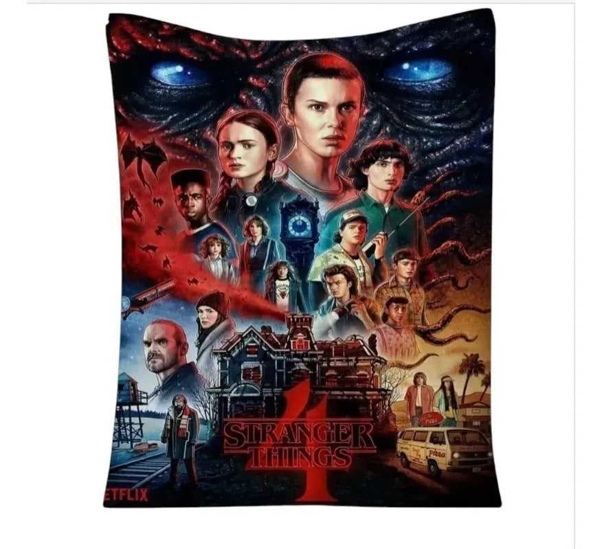 Frazada Stranger Things Cool  Elige tu tamaño G Blanco