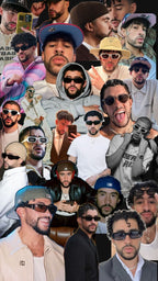 Frazada Bad Bunny Collage Cute Liso