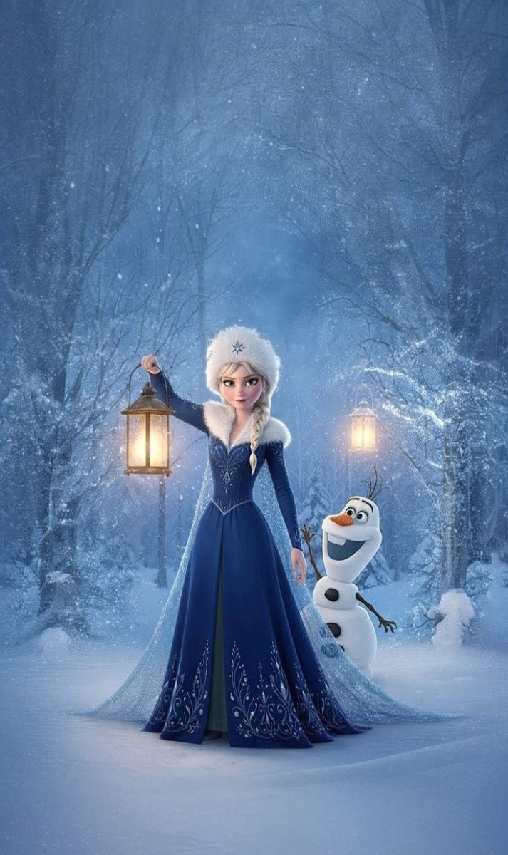 Frazada Frozen Elsa Y Olaff Liso