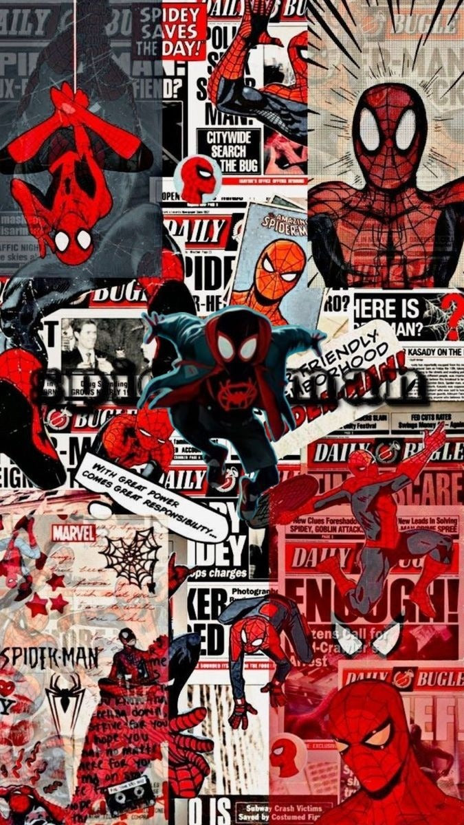 Frazada Spiderman Collage Comic Única Liso