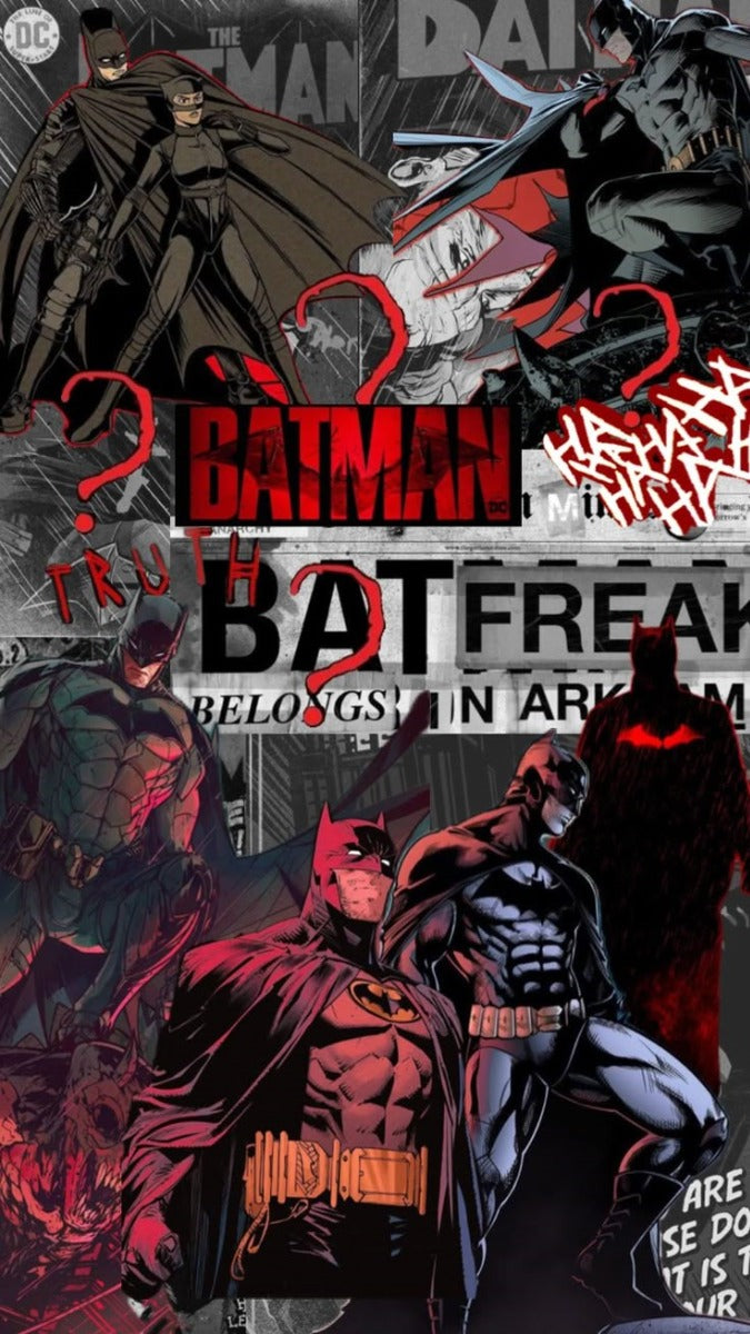 Frazada Batman Collage Rojo Negro Liso