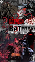 Frazada Batman Collage Rojo Negro Liso