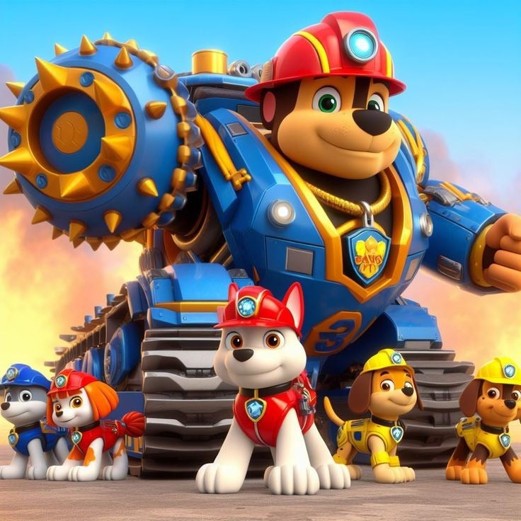 Frazada Paw Patrol Chase Tractor Liso