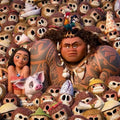 Frazada Moana Y Maui Con Cocos Única Liso