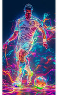 Frazada Cristiano Ronaldo Neon Futbol   Elige tu tamaño G Modelo