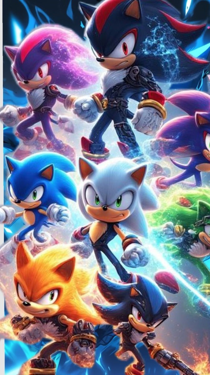 Frazada Sonic Personajes Collage Liso