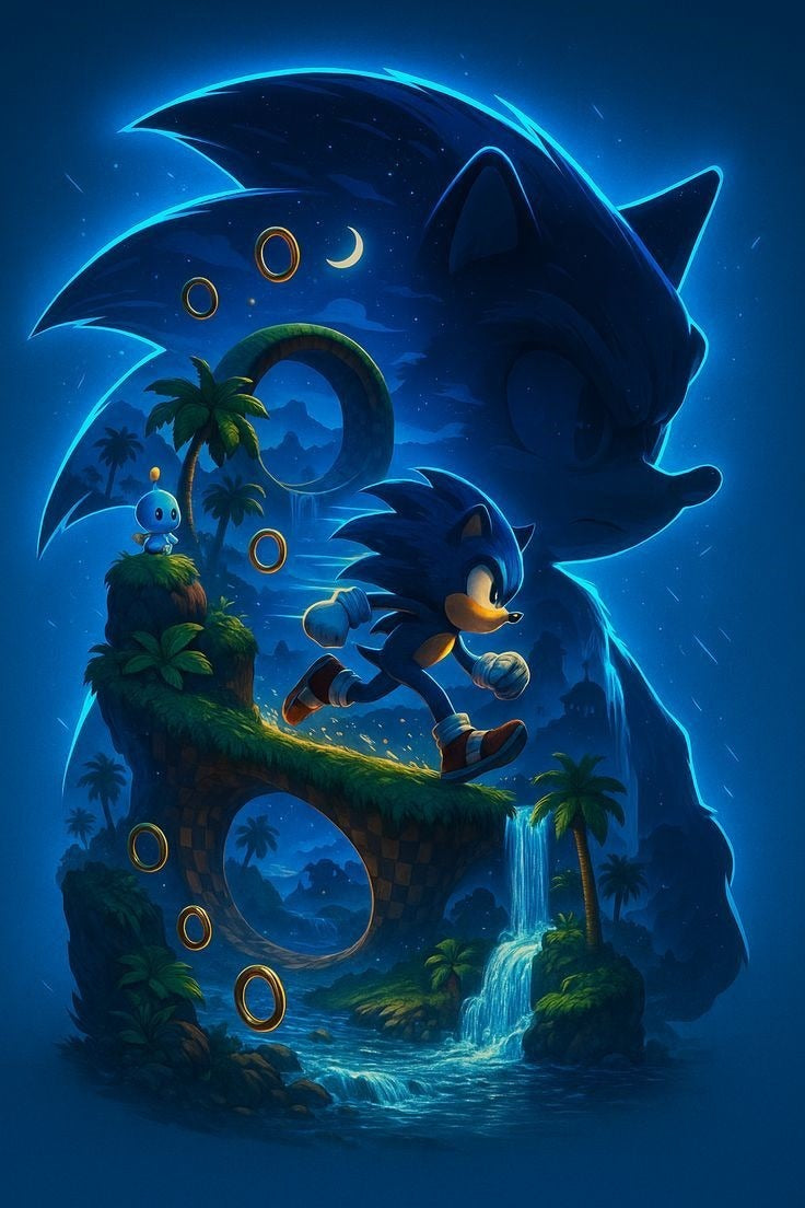 Frazada Sonic En La Isla Liso