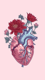 Frazada Corazon Con Flores Liso