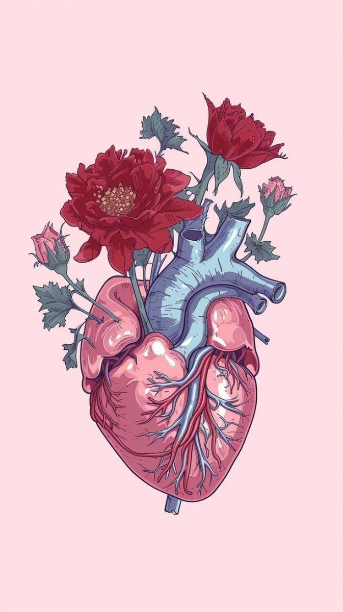 Frazada Corazon Con Flores Liso