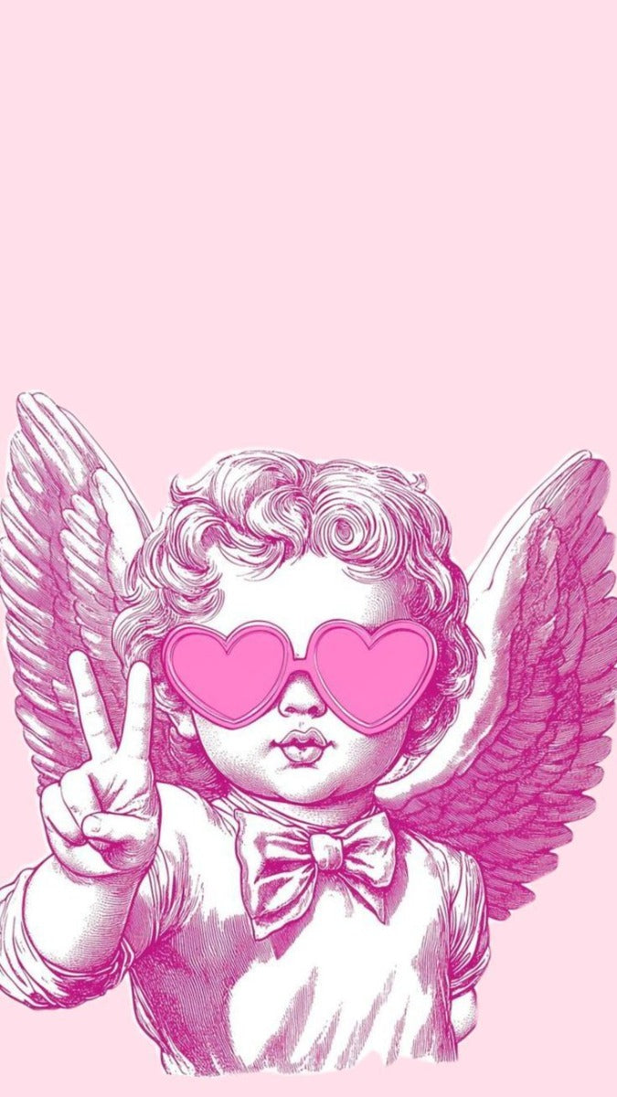 Frazada Cupido Con Lentes De Corazones Liso
