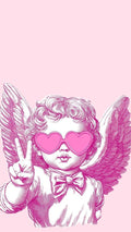 Frazada Cupido Con Lentes De Corazones Liso