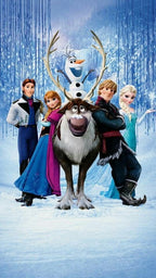 Frazada Frozen Personajes Liso