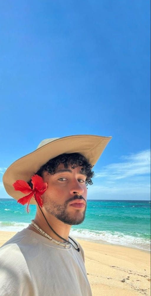 Frazada Bad Bunny En La Playa Liso