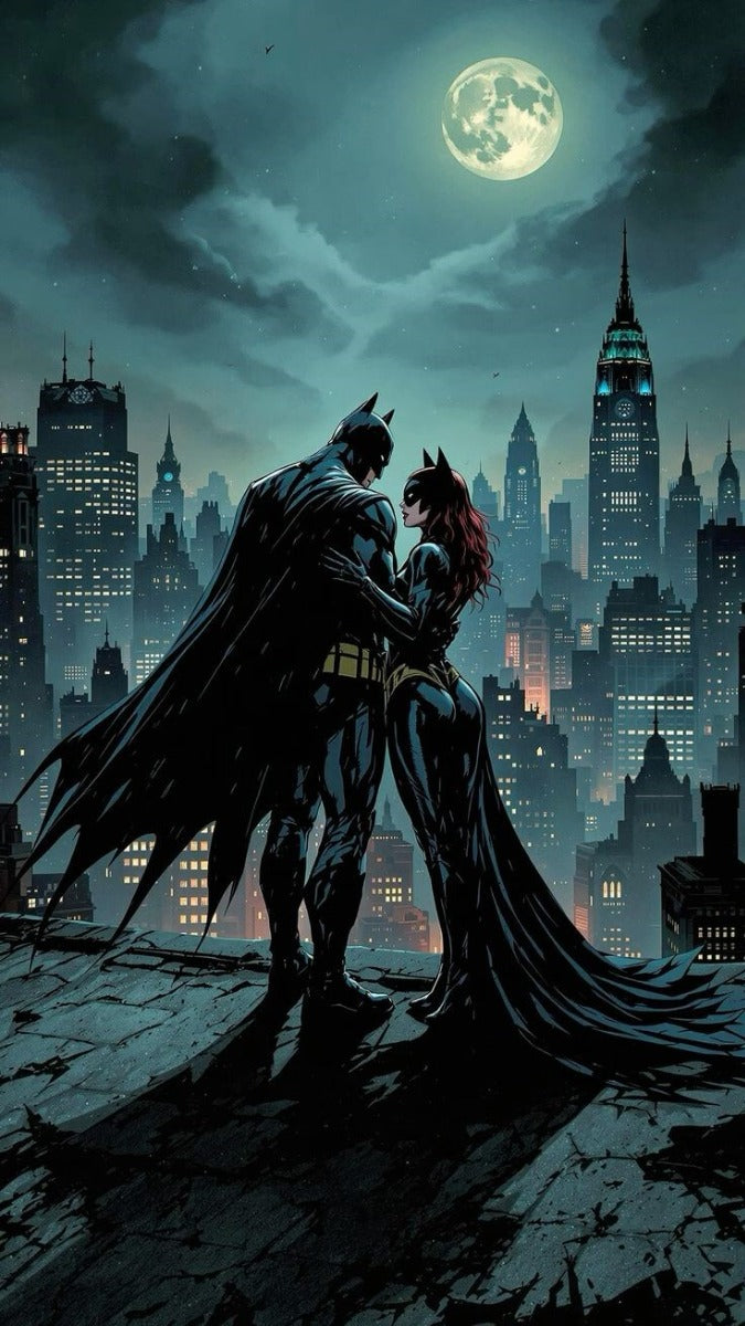 Frazada Batman Catwoman Noche Liso