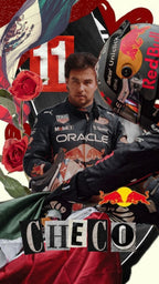 Frazada Checo Perez F1 Collage Liso