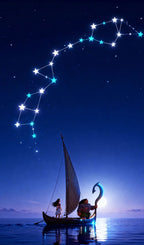 Frazada Moana Y Las Estrellas Liso