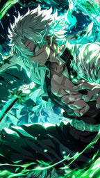 Frazada Demon Slayer Fondo Azul Liso