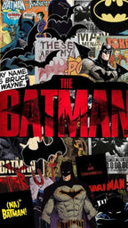 Frazada Batman Collage Rojo Liso