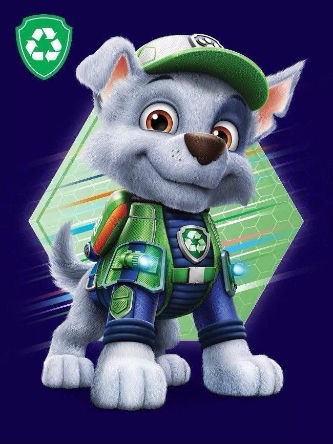 Frazada Paw Patrol Rocky Azul Liso