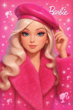 Frazada Barbie Y Su Boina Rosa Liso
