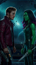 Frazada Avengers Gamora Y Starlord Liso