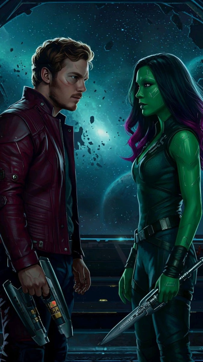Frazada Avengers Gamora Y Starlord Liso