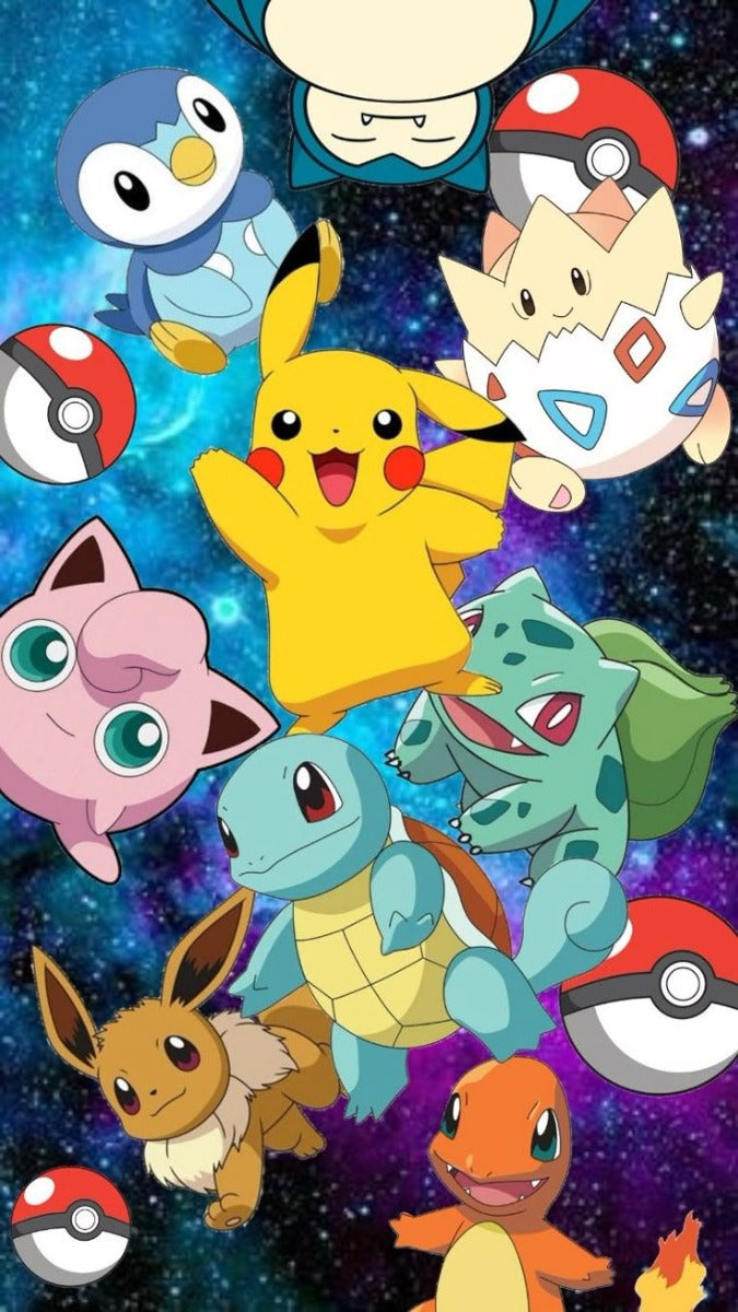 Frazada Pikachu Y Varios Pokemones Liso