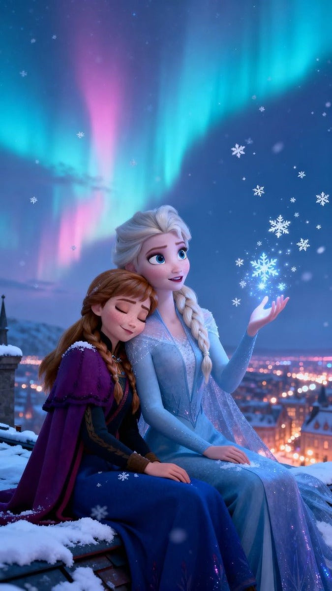 Frazada Frozen Elsa Anna Abrazadas Liso